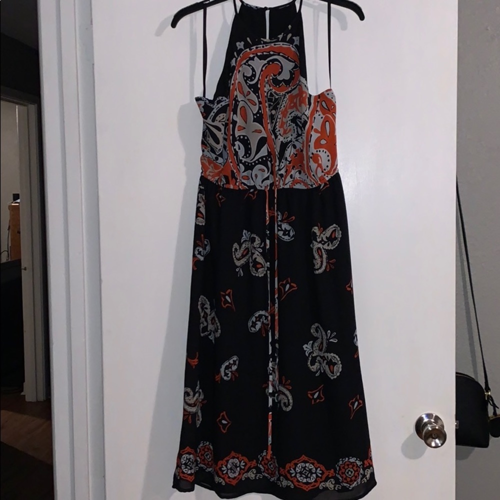 Black and orange dress